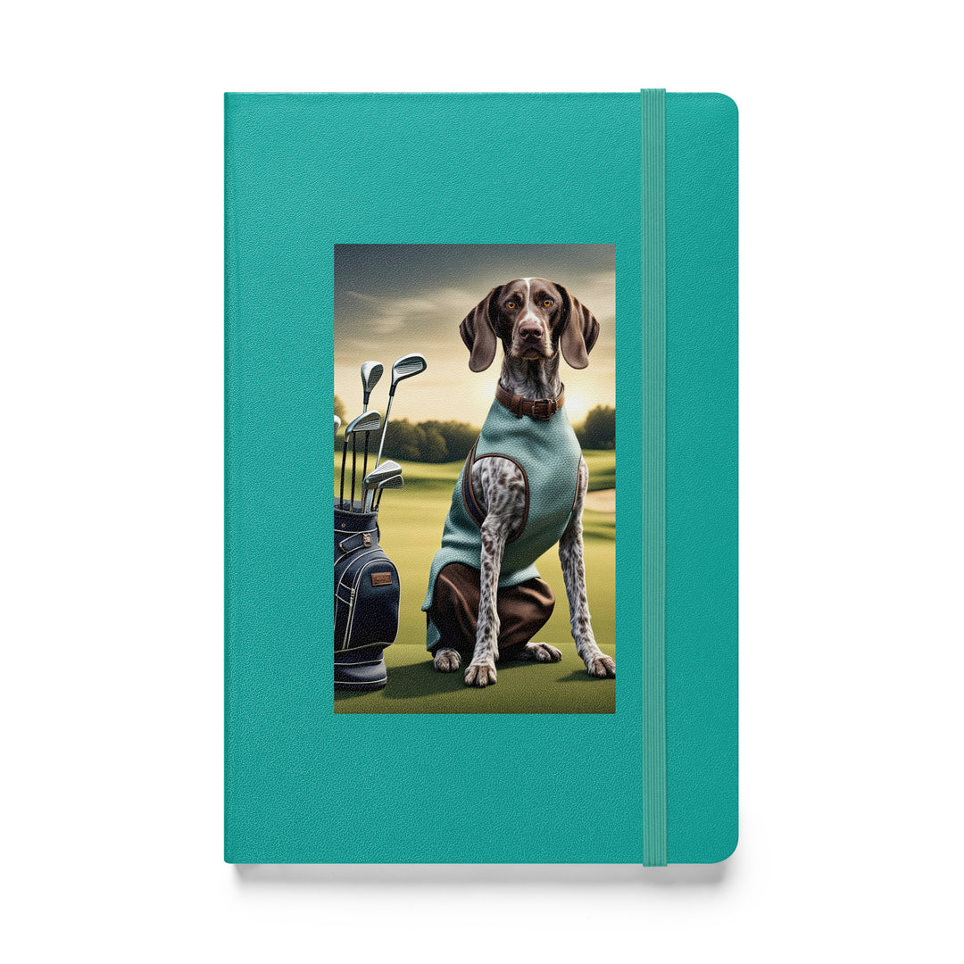 German Shorthaired Pointer Golfer- Hardcover bound notebook v2