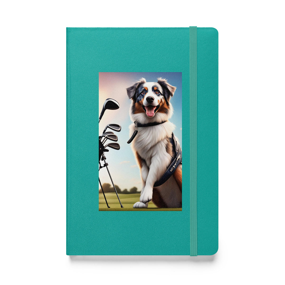 Australian Shepherd Golfer- Hardcover bound notebook