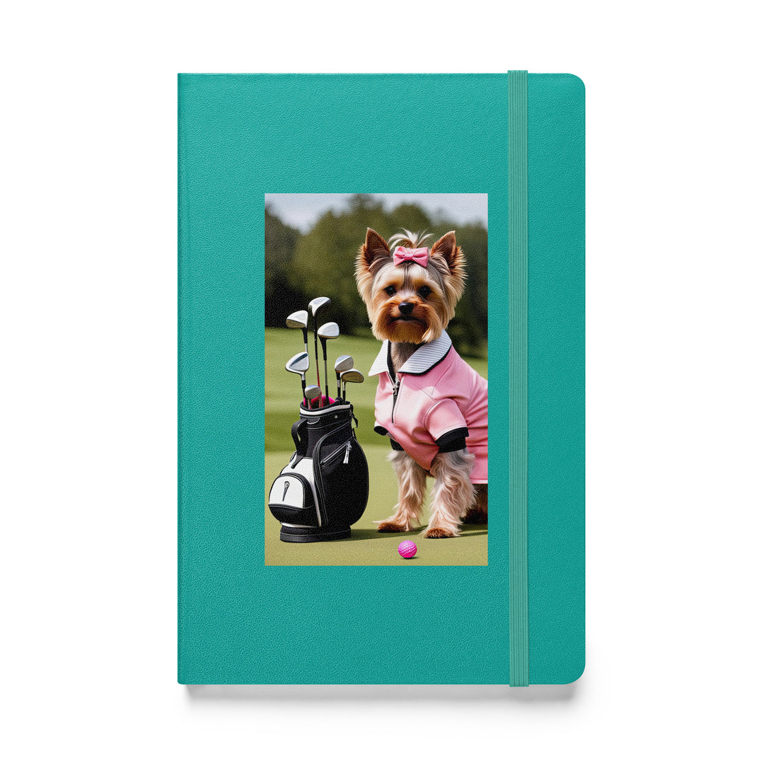 Yorkshire Terrier Golfer- Hardcover bound notebook v2