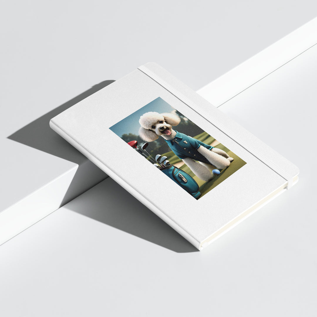Poodle Golfer- Hardcover bound notebook