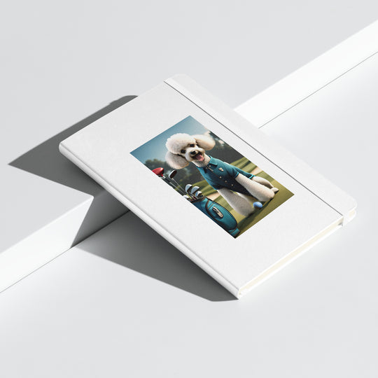 Poodle Golfer- Hardcover bound notebook