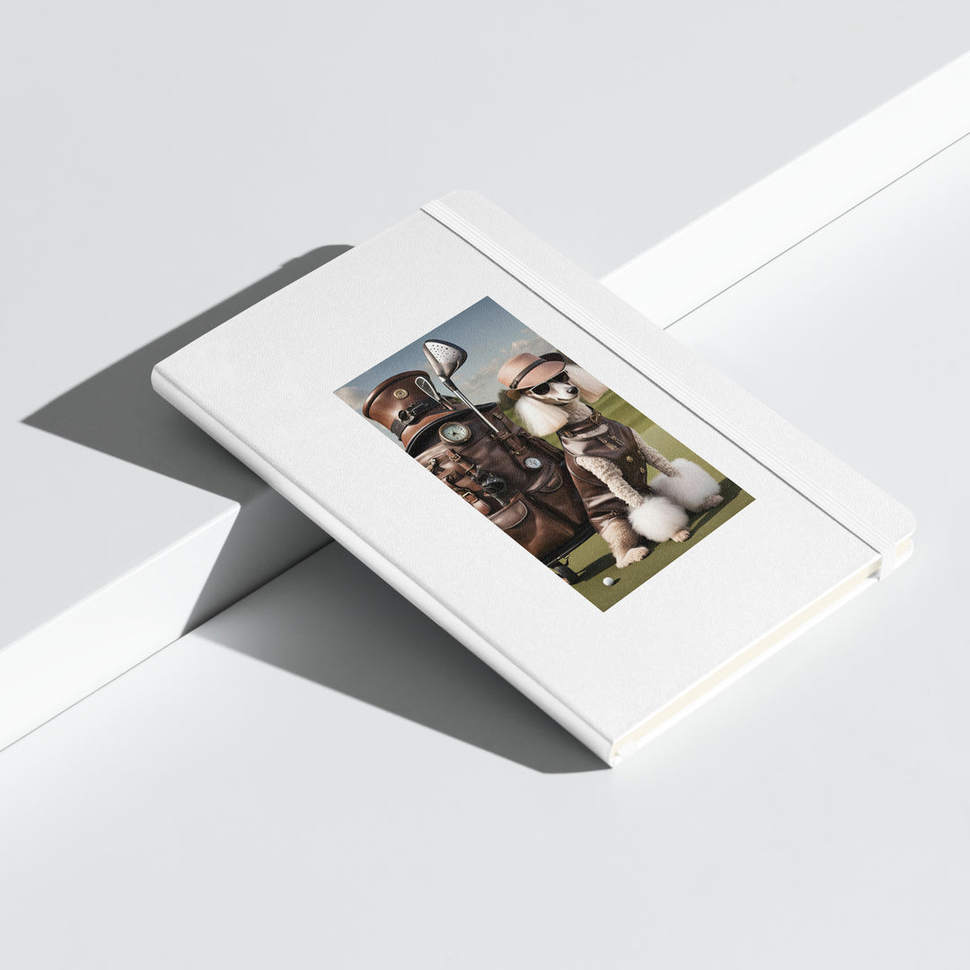 Poodle Golfer- Hardcover bound notebook v3
