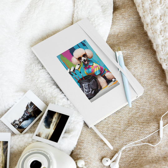 Poodle Golfer- Hardcover bound notebook v4