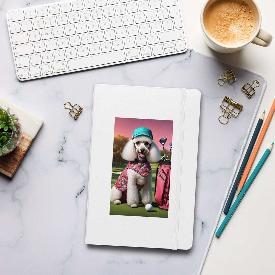 Poodle Golfer- Hardcover bound notebook v5