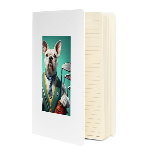 American Bulldog Golfer- Hardcover bound notebook