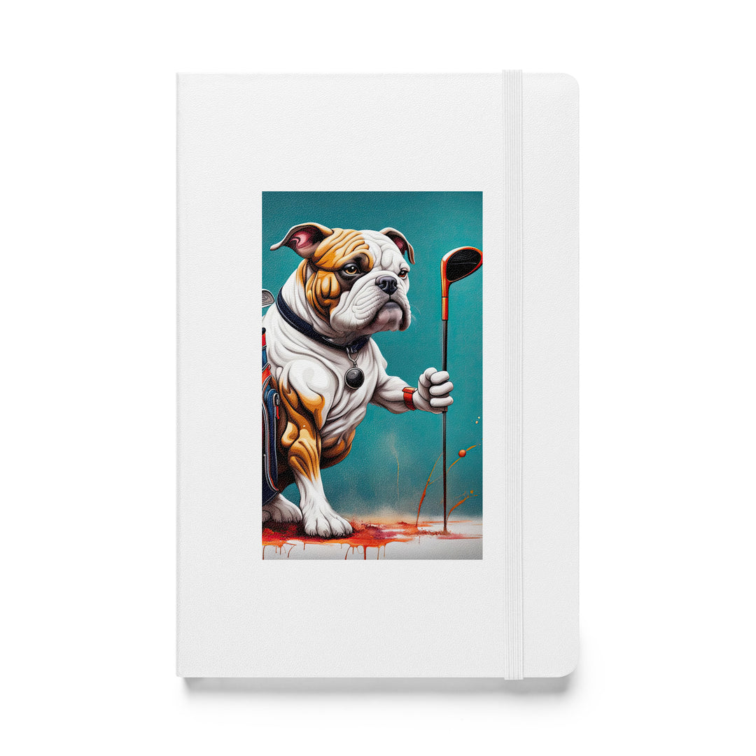 Bulldog Golfer- Hardcover bound notebook