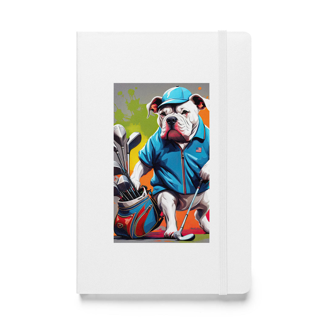 Bulldog Golfer- Hardcover bound notebook v3