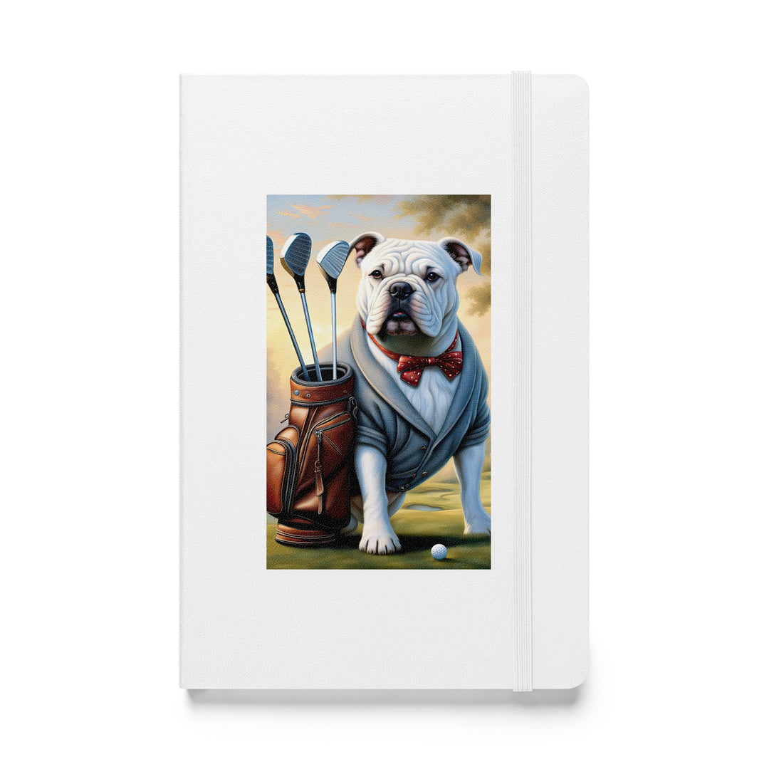 Bulldog Golfer- Hardcover bound notebook v4