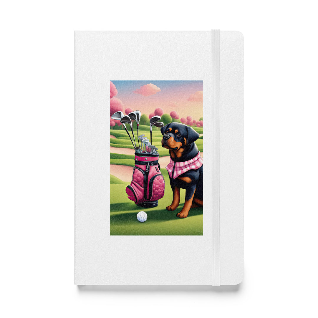 Rottweiler Golfer- Hardcover bound notebook