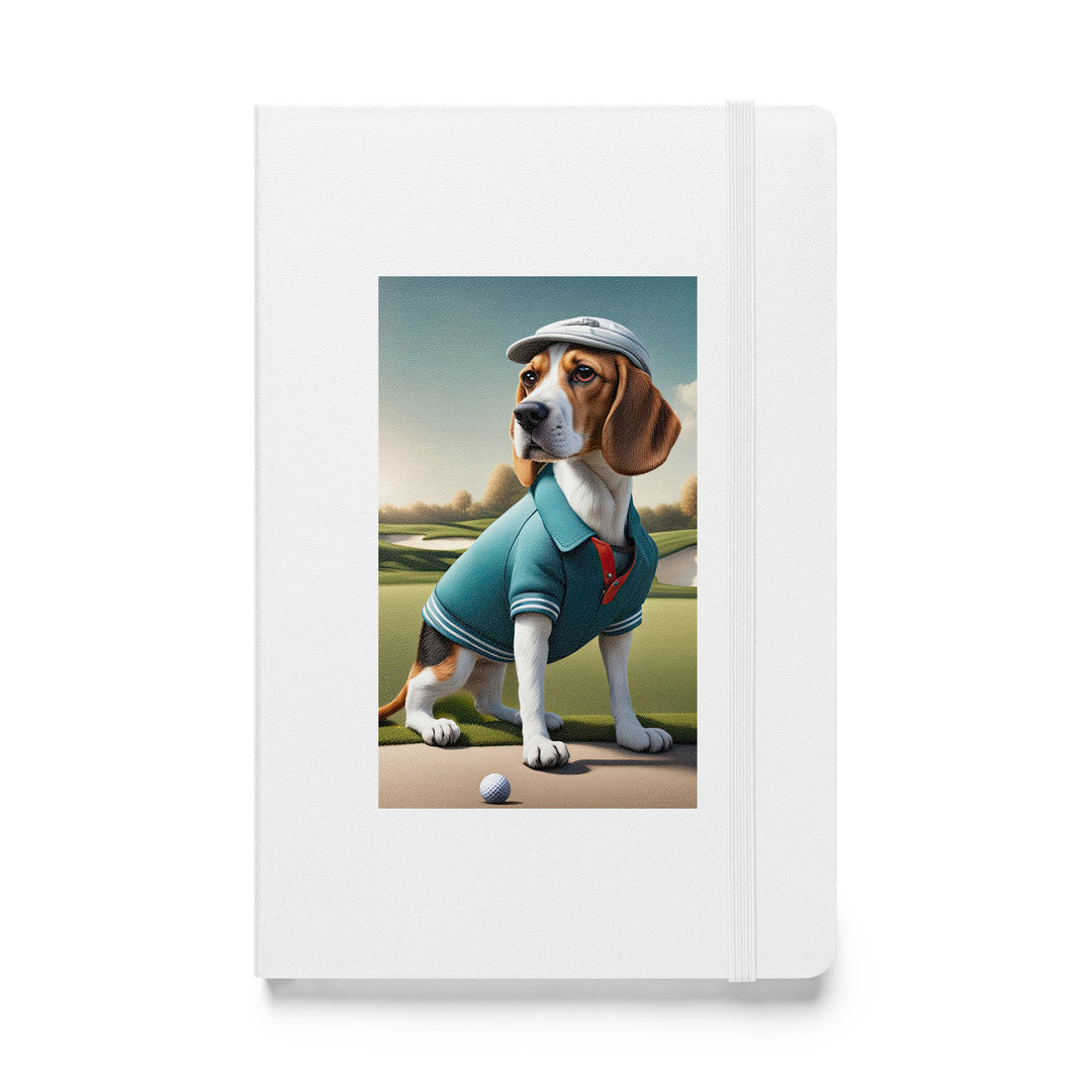 Beagle Golfer- Hardcover bound notebook v2