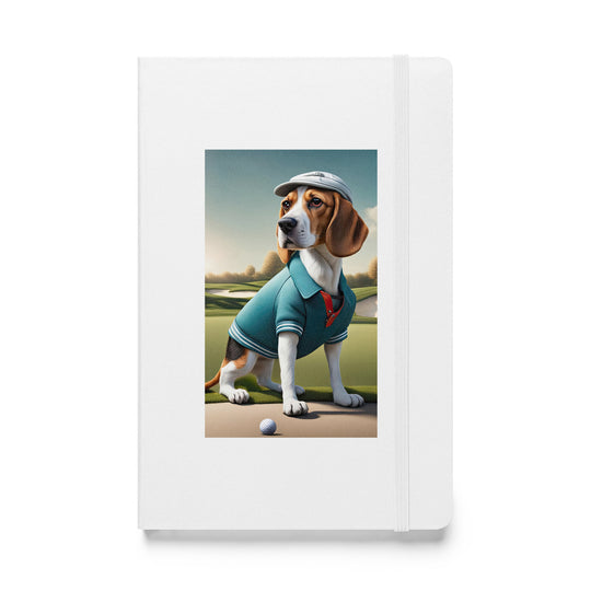 Beagle Golfer- Hardcover bound notebook v2