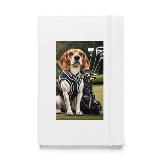 Beagle Golfer- Hardcover bound notebook