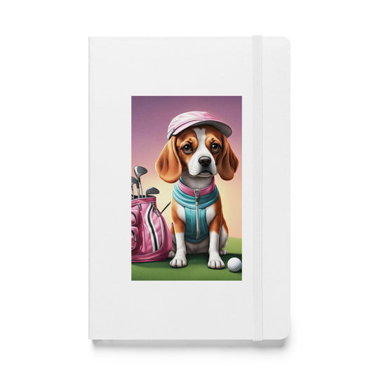 Beagle Golfer- Hardcover bound notebook v3