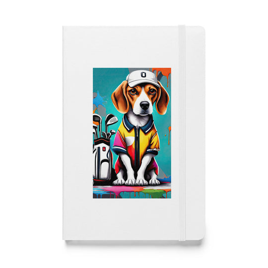 Beagle Golfer- Hardcover bound notebook v4