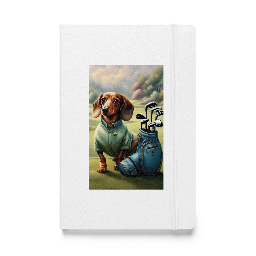 Dachshund Golfer- Hardcover bound notebook