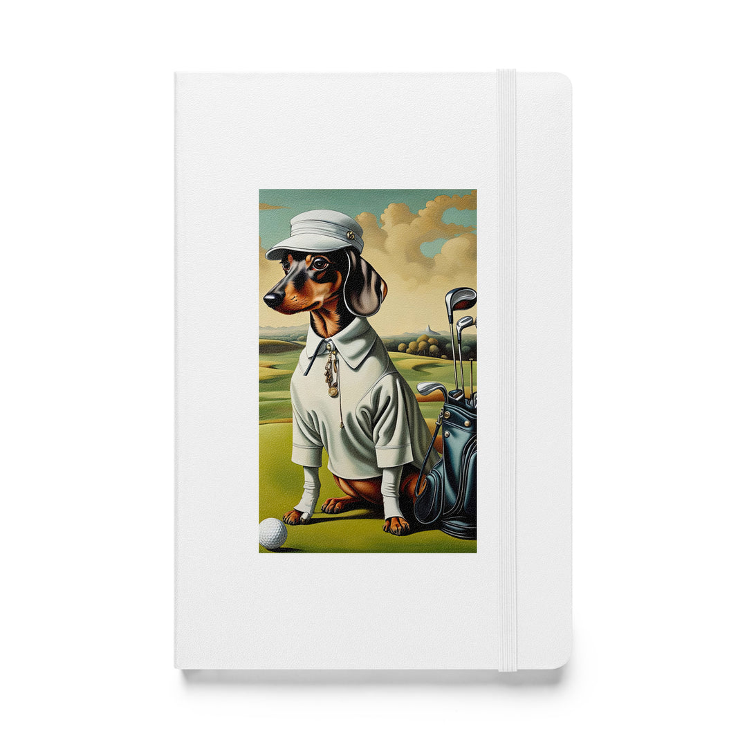 Dachshund Golfer- Hardcover bound notebook v3