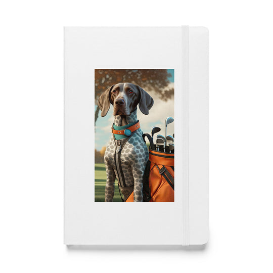 German Shorthaired Pointer Golfer- Hardcover bound notebook