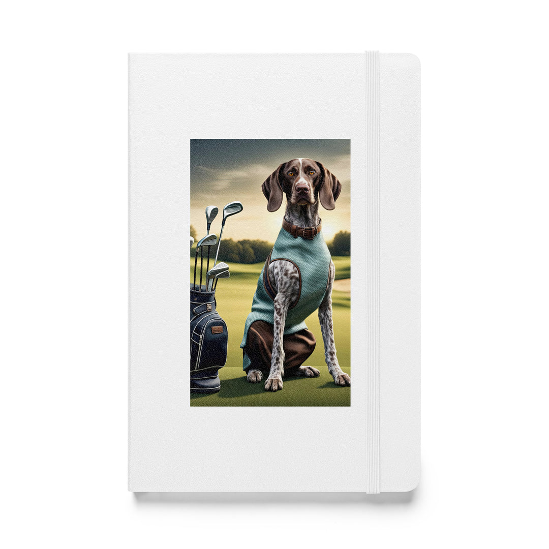 German Shorthaired Pointer Golfer- Hardcover bound notebook v2