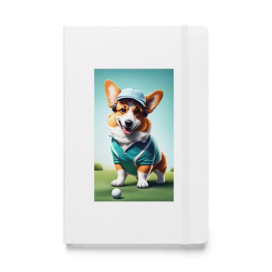 Pembroke Welsh Corgi Golfer- Hardcover bound notebook