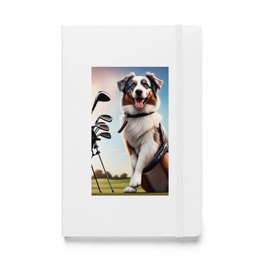 Australian Shepherd Golfer- Hardcover bound notebook