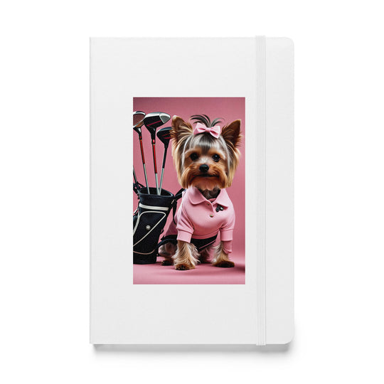 Yorkshire Terrier Golfer- Hardcover bound notebook