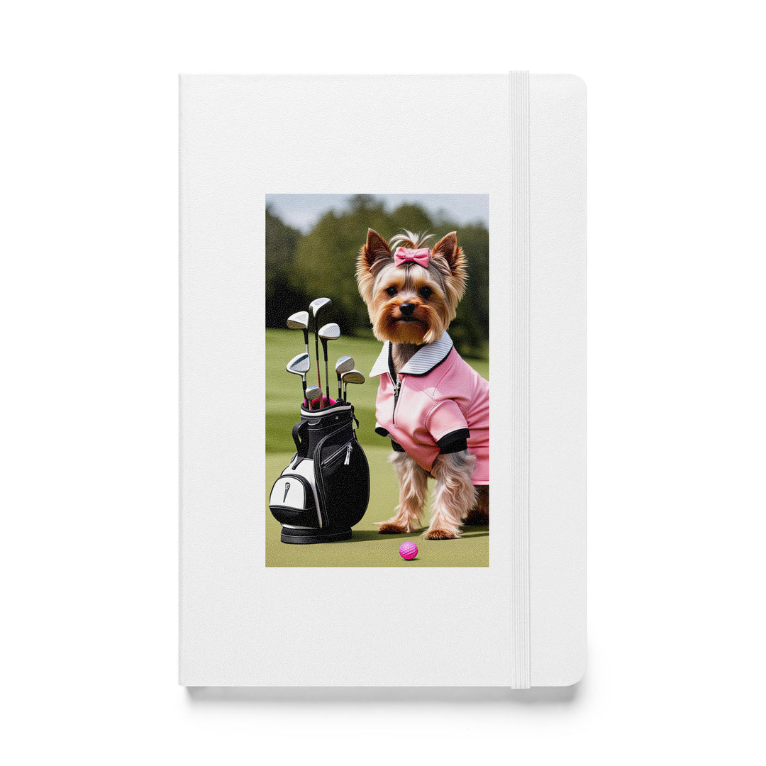Yorkshire Terrier Golfer- Hardcover bound notebook v2