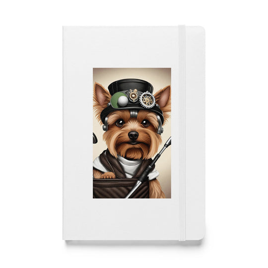 Yorkshire Terrier Golfer- Hardcover bound notebook v3