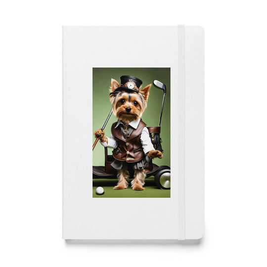 Yorkshire Terrier Golfer- Hardcover bound notebook v4