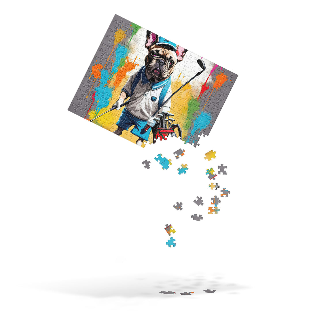 Jigsaw puzzle-French Bulldog Golfer v2