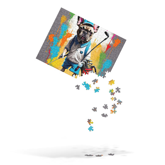 Jigsaw puzzle-French Bulldog Golfer v2