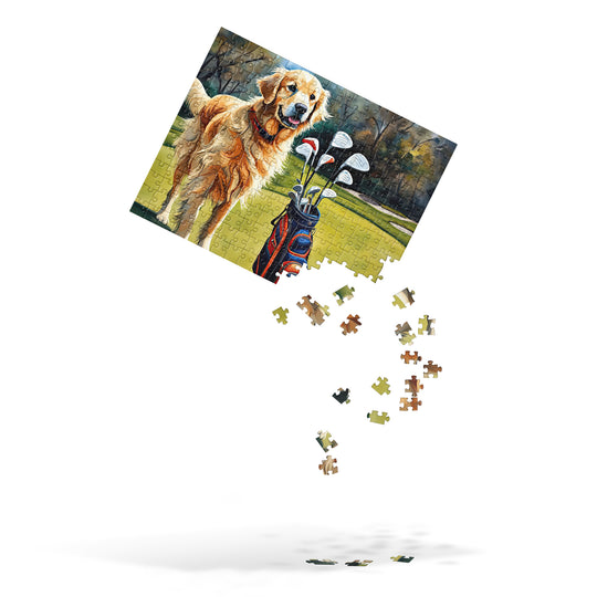 Golden Retriever Golfer- Jigsaw Puzzle V9