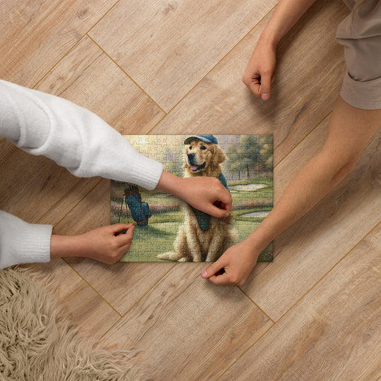 Golden Retriever Golfer- Jigsaw Puzzle V17