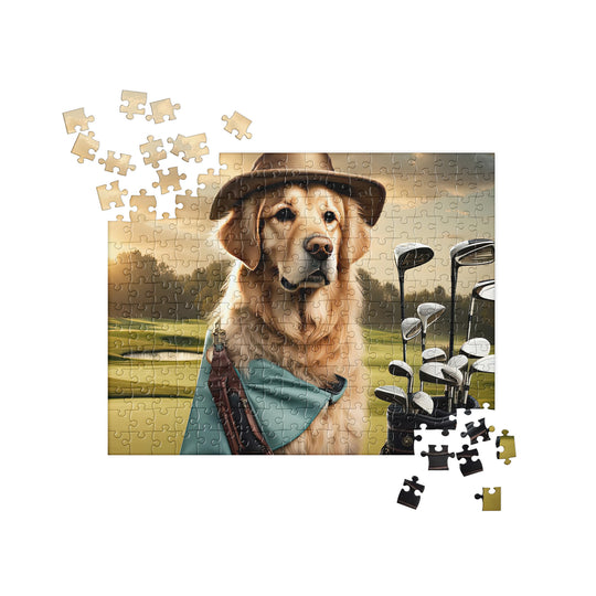 Golden Retriever Golfer- Jigsaw Puzzle V22