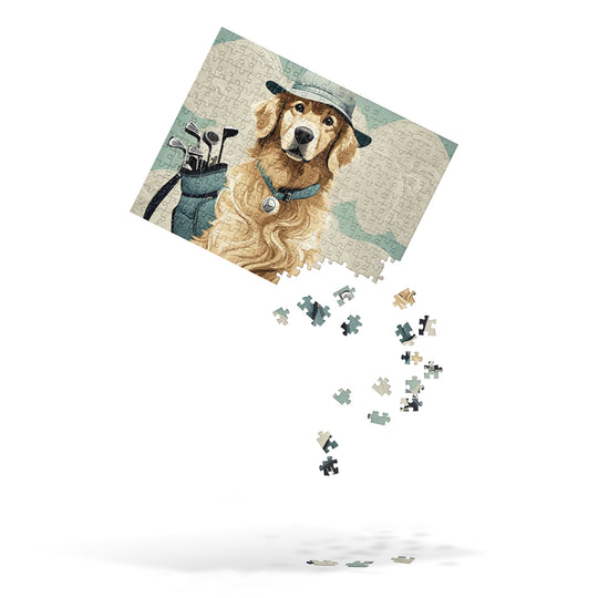 Golden Retriever Golfer- Jigsaw Puzzle V23