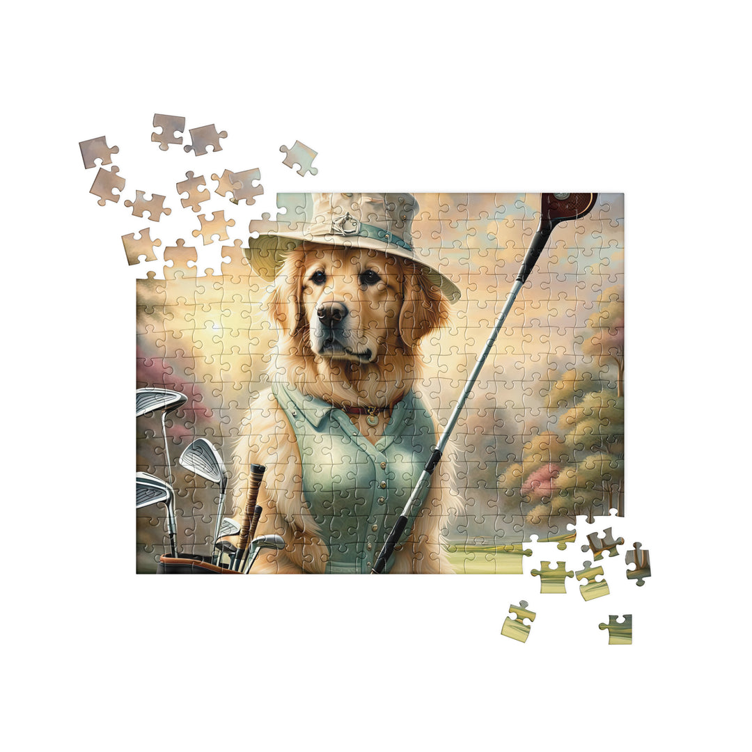 Golden Retriever Golfer- Jigsaw Puzzle V24