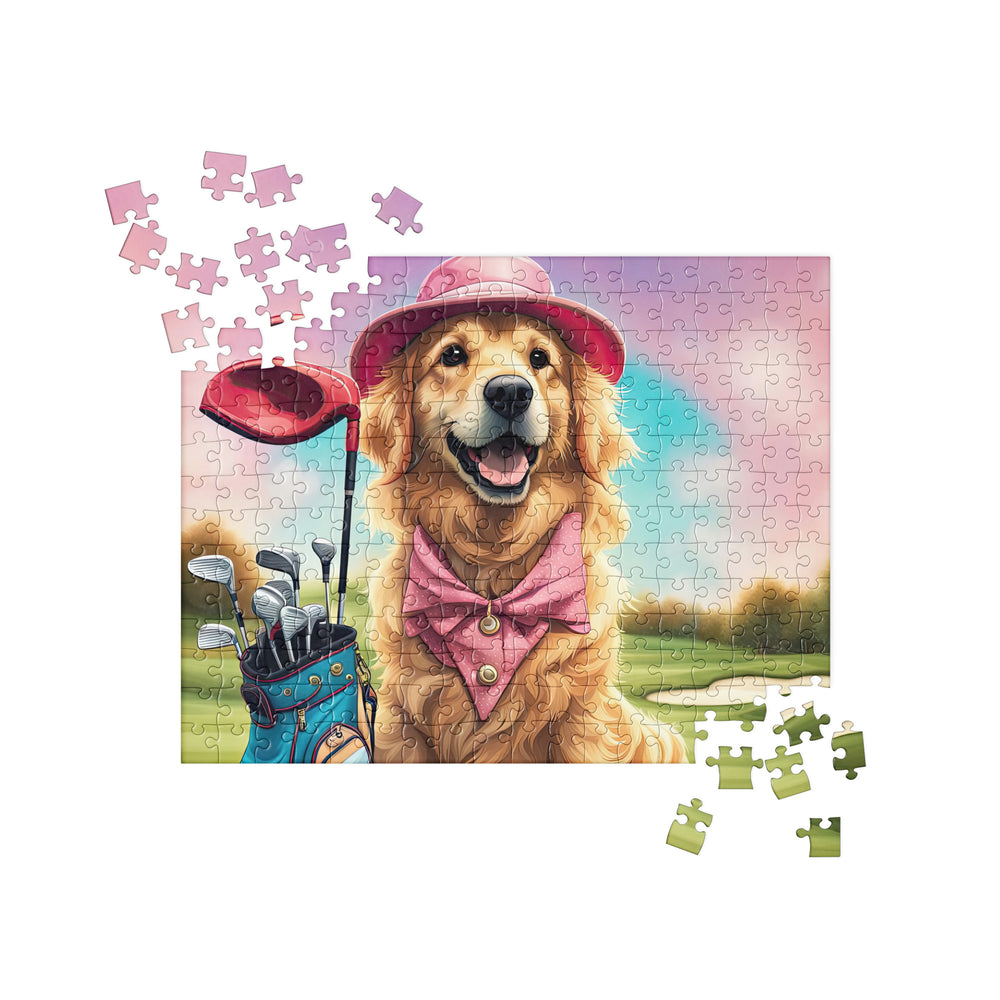 Golden Retriever Golfer- Jigsaw Puzzle V28