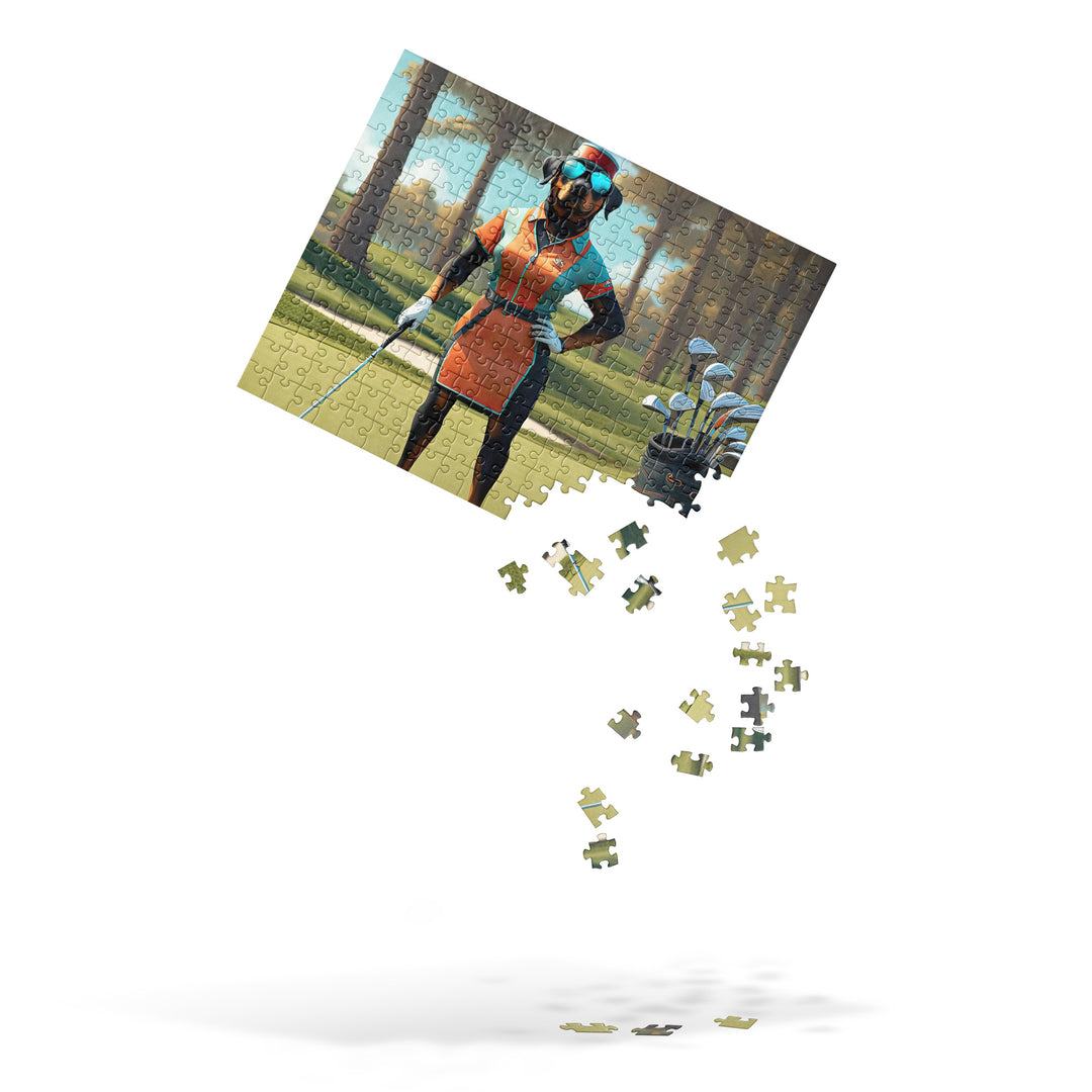 Rottweiler Golfer- Jigsaw Puzzle v4