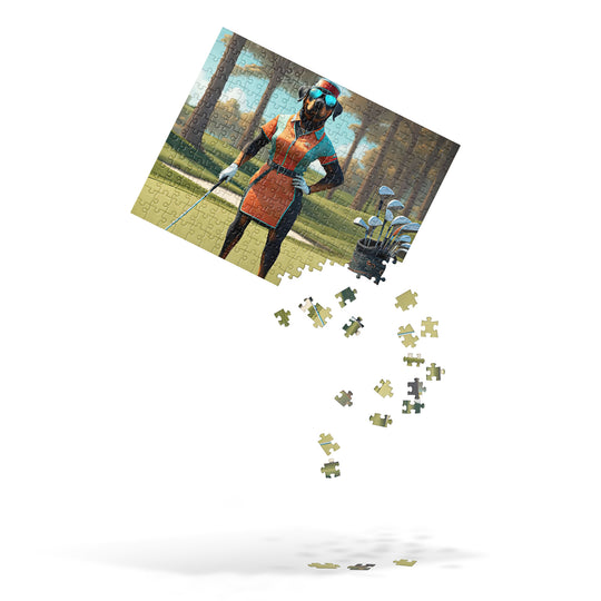Rottweiler Golfer- Jigsaw Puzzle v4