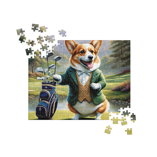 Pembroke Welsh Corgi Golfer- Jigsaw Puzzle v4