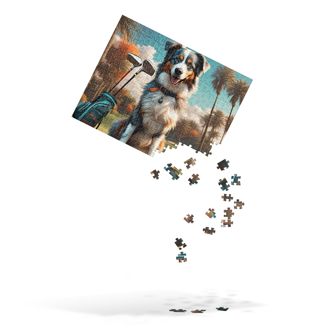 Australian Shepherd Golfer- Jigsaw Puzzle v2