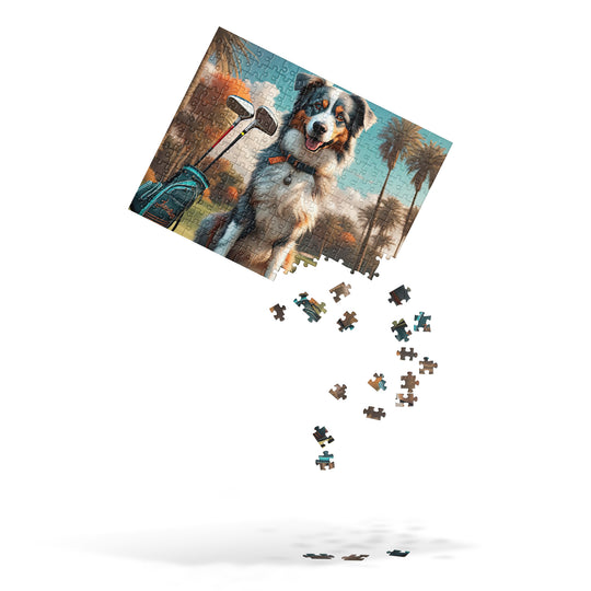 Australian Shepherd Golfer- Jigsaw Puzzle v2