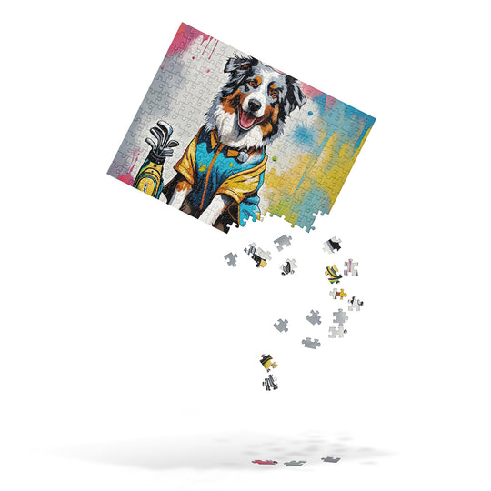 Australian Shepherd Golfer- Jigsaw Puzzle v3