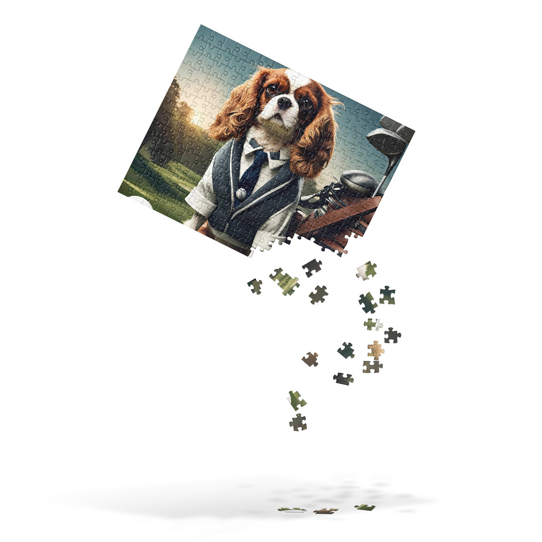 Cavalier King Charles Spaniel Golfer- Jigsaw Puzzle v3