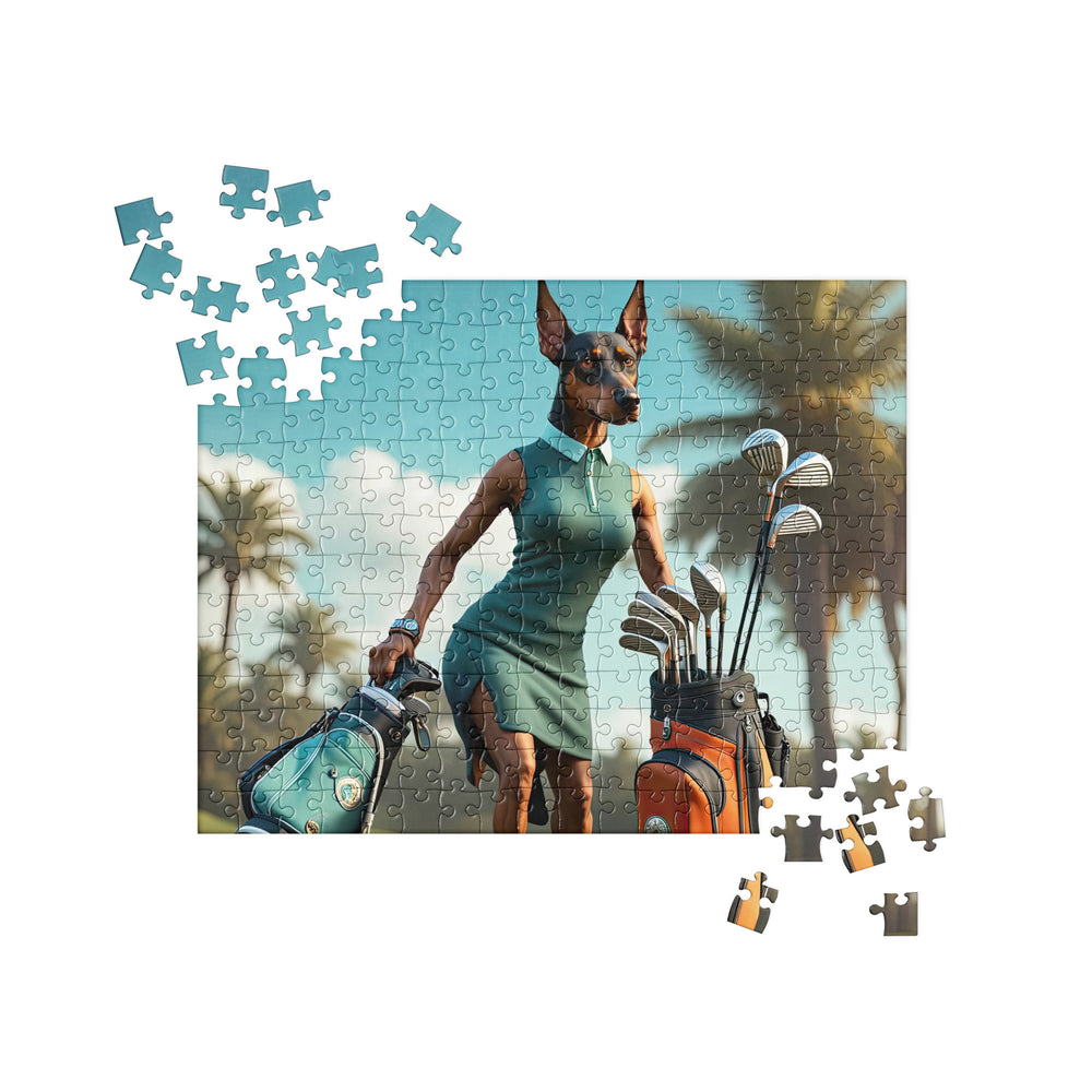 Doberman Pinscher Golfer- Jigsaw Puzzle v2