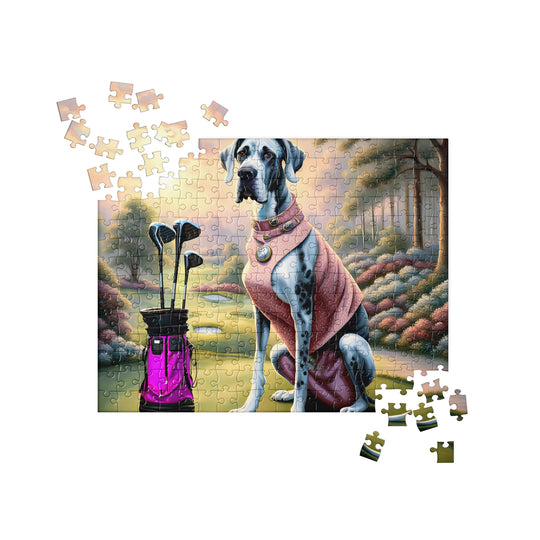 Great Dane Golfer- Jigsaw Puzzle v4