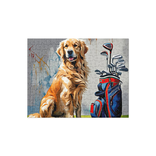 Golden Retriever Golfer- Jigsaw Puzzle V10