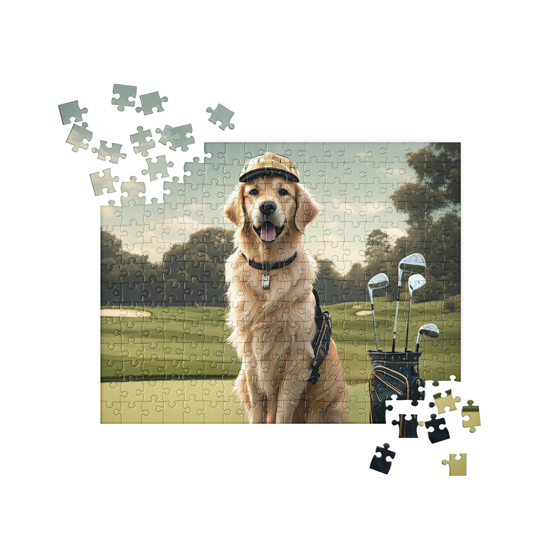 Golden Retriever Golfer- Jigsaw Puzzle V12