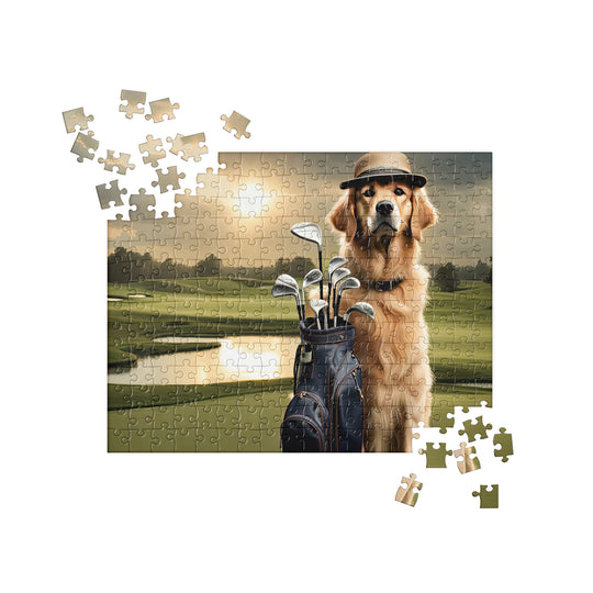 Golden Retriever Golfer- Jigsaw Puzzle V21