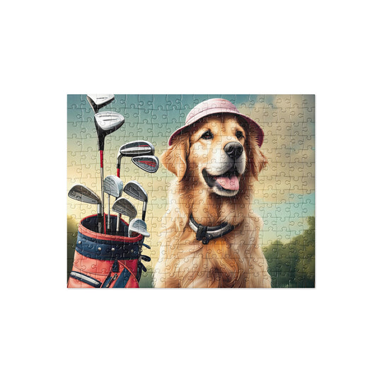 Golden Retriever Golfer- Jigsaw Puzzle V26