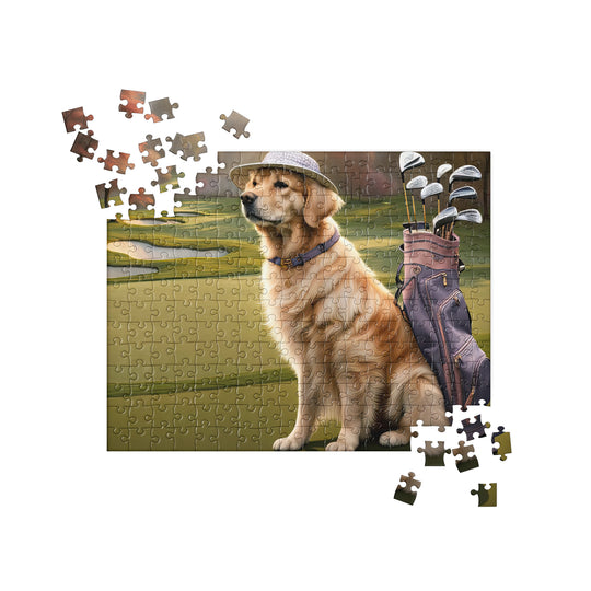 Golden Retriever Golfer- Jigsaw Puzzle V27